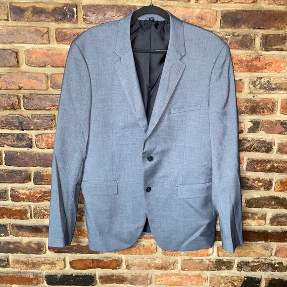Mossimo Gray Slim Fit 2-Button Sports Coat Blazer Jacket Men's Size Large - Picture 1 of 7